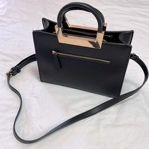 Black top handle bag